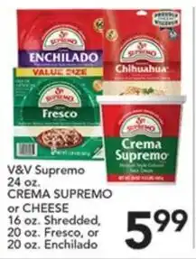 Pete's Fresh Market V&V Supremo Crema Supremo or Cheese offer