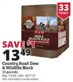 Rural King Country Road Deer & Wildlife Block offer