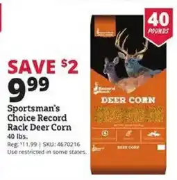 Rural King Sportsman's Choice Record Rack Deer Corn offer