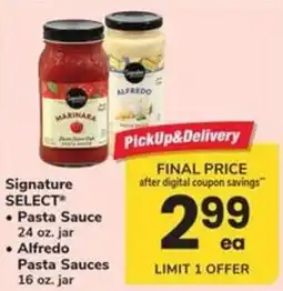 ACME Signature Select Pasta Sauce and Alfredo Pasta Sauces offer