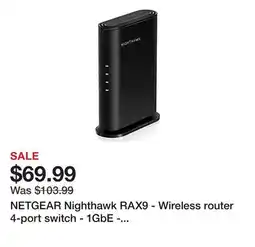 Office Depot NETGEAR Nighthawk RAX9 - Wireless router 4-port switch - 1GbE - Wi-Fi 6 - Dual Band offer