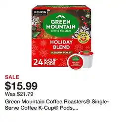 Office Depot Green Mountain Coffee Roasters Single-Serve Coffee K-Cup Pods, Holiday Blend, Carton Of 24 offer