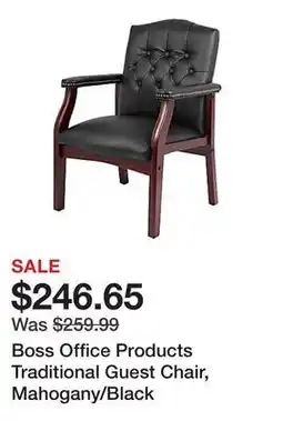 Office Depot Boss Office Products Traditional Guest Chair, Mahogany/Black offer