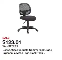Office Depot Boss Office Products Commercial Grade Ergonomic Mesh High-Back Task Chair, Black offer