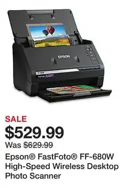 Office Depot Epson FastFoto FF-680W High-Speed Wireless Desktop Photo Scanner offer
