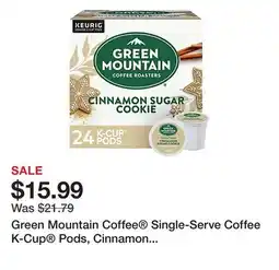 Office Depot Green Mountain Coffee Single-Serve Coffee K-Cup Pods, Cinnamon Sugar Cookie, Carton Of 24 offer