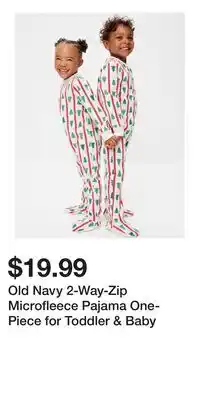 Old Navy Old Navy 2-Way-Zip Microfleece Pajama One-Piece for Toddler & Baby offer