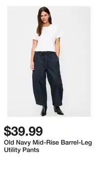 Old Navy Old Navy Mid-Rise Barrel-Leg Utility Pants offer