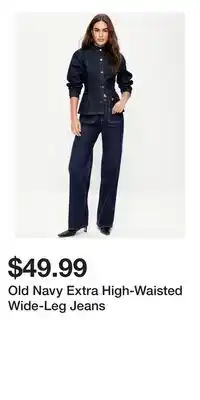 Old Navy Old Navy Extra High-Waisted Wide-Leg Jeans offer