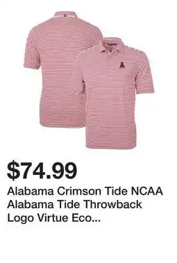 Belk Alabama Crimson Tide NCAA Alabama Tide Throwback Logo Virtue Eco Pique Stripe Recycled Polo offer