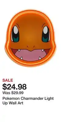 Game Stop Pokemon Charmander Light Up Wall Art offer