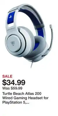 Game Stop Turtle Beach Atlas 200 Wired Gaming Headset for PlayStation 5, PlayStation 4 - White offer