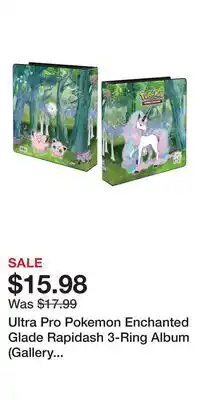 Game Stop Ultra Pro Pokemon Enchanted Glade Rapidash 3-Ring Album (Gallery Series) offer