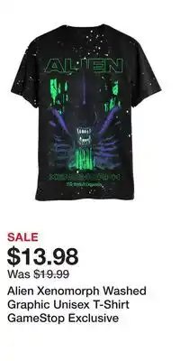 Game Stop Alien Xenomorph Washed Graphic Unisex T-Shirt GameStop Exclusive offer