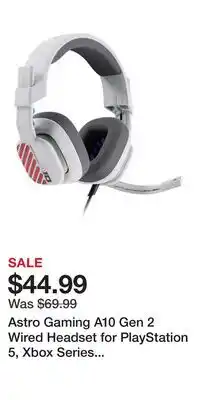 Game Stop Astro Gaming A10 Gen 2 Wired Headset for PlayStation 5, Xbox Series X/S, and PC offer
