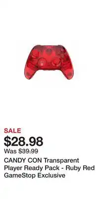 Game Stop CANDY CON Transparent Player Ready Pack - Ruby Red GameStop Exclusive offer