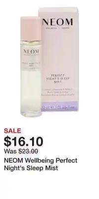 Ulta Beauty NEOM Wellbeing Perfect Night's Sleep Mist offer