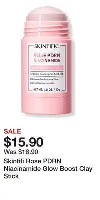 Ulta Beauty Skintifi Rose PDRN Niacinamide Glow Boost Clay Stick offer