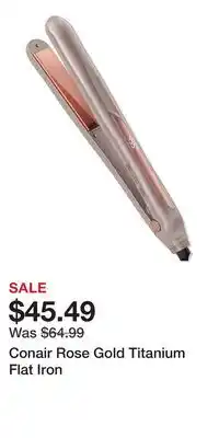 Ulta Beauty Conair Rose Gold Titanium Flat Iron offer