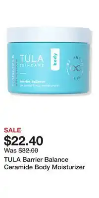 Ulta Beauty TULA Barrier Balance Ceramide Body Moisturizer offer