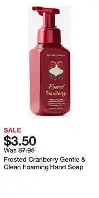Bath & Body Works Frosted Cranberry Gentle & Clean Foaming Hand Soap offer