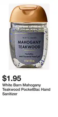 Bath & Body Works White Barn Mahogany Teakwood PocketBac Hand Sanitizer offer
