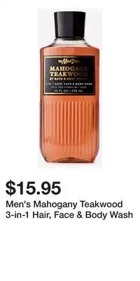 Bath & Body Works Men's Mahogany Teakwood 3-in-1 Hair, Face & Body Wash offer