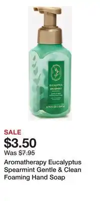 Bath & Body Works Aromatherapy Eucalyptus Spearmint Gentle & Clean Foaming Hand Soap offer