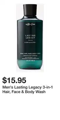 Bath & Body Works Men's Lasting Legacy 3-in-1 Hair, Face & Body Wash offer