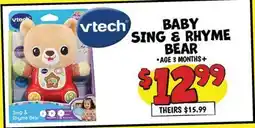 Ollie's VTech BABY SING & RHYME BEAR offer