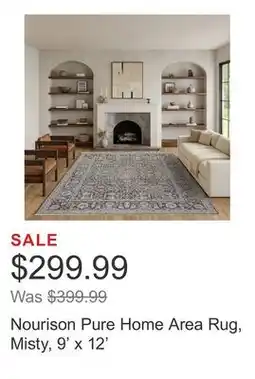 Costco Nourison Pure Home Area Rug, Misty, 9' x 12' offer