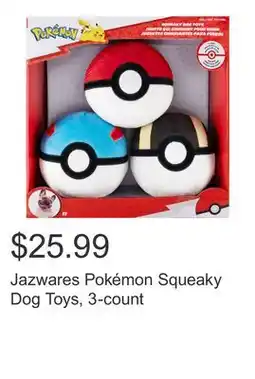 Costco Jazwares Pokémon Squeaky Dog Toys, 3-count offer