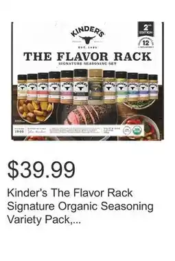 Costco Kinder's The Flavor Rack Signature Organic Seasoning Variety Pack, 12-count, 38.8 oz. Total offer