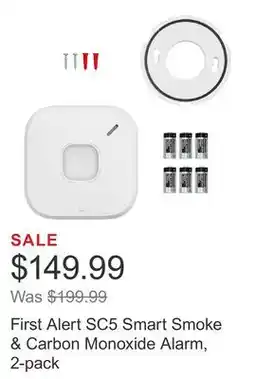 Costco First Alert SC5 Smart Smoke & Carbon Monoxide Alarm, 2-pack offer