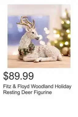 Costco Fitz & Floyd Woodland Holiday Resting Deer Figurine offer