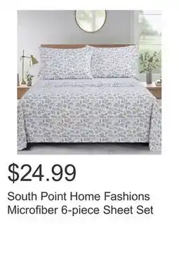 Costco South Point Home Fashions Microfiber 6-piece Sheet Set offer