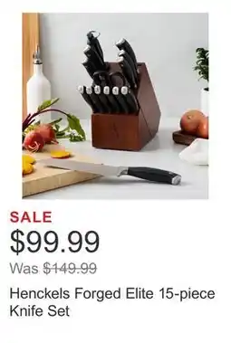 Costco Henckels Forged Elite 15-piece Knife Set offer