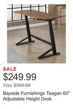 Costco Bayside Furnishings Teagan 60 Adjustable Height Desk offer