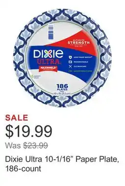 Costco Dixie Ultra 10-1/16 Paper Plate, 186-count offer