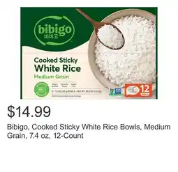 Costco Bibigo, Cooked Sticky White Rice Bowls, Medium Grain, 7.4 oz, 12-Count offer