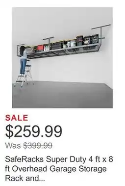 Costco SafeRacks Super Duty 4 ft x 8 ft Overhead Garage Storage Rack and Accessories Kit, 2-pack offer