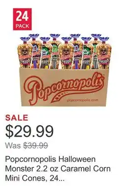 Costco Popcornopolis Halloween Monster 2.2 oz Caramel Corn Mini Cones, 24 count offer