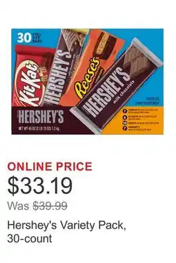 Costco Hershey's Variety Pack, 30-count offer