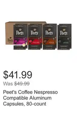 Costco Peet's Coffee Nespresso Compatible Aluminum Capsules, 80-count offer
