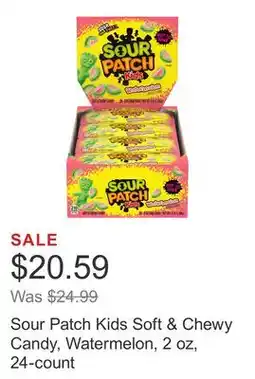 Costco Sour Patch Kids Soft & Chewy Candy, Watermelon, 2 oz, 24-count offer