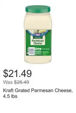 Costco Kraft Grated Parmesan Cheese, 4.5 lbs offer