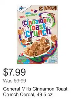 Costco General Mills Cinnamon Toast Crunch Cereal, 49.5 oz offer