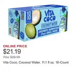 Costco Vita Coco, Coconut Water, 11.1 fl oz, 18-Count offer