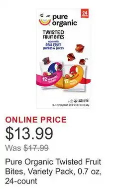 Costco Pure Organic Twisted Fruit Bites, Variety Pack, 0.7 oz, 24-count offer