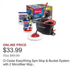 Costco O-Cedar EasyWring Spin Mop & Bucket System with 2 Microfiber Mop Heads + 1 Scrubber offer